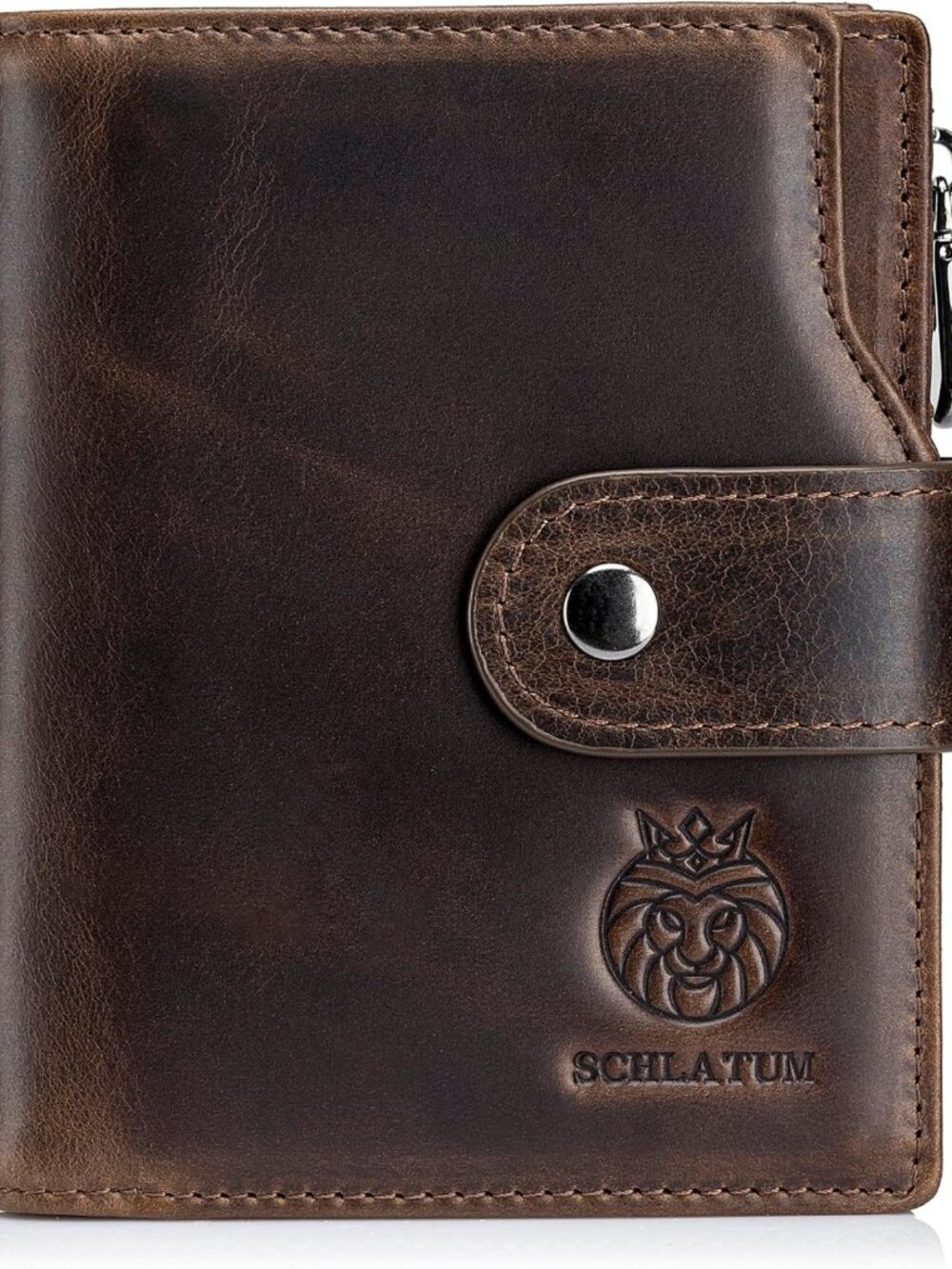 Large Capacity RFID Blocking Leather Wallet for Men, 17 Card Slots & Coin Pocket